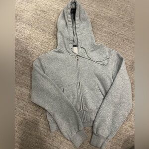 Brandy Melville crop gray zip hoody